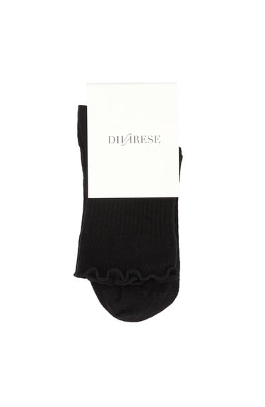  Divarese Kadın Siyah Çizgi Desenli Soket Çorap