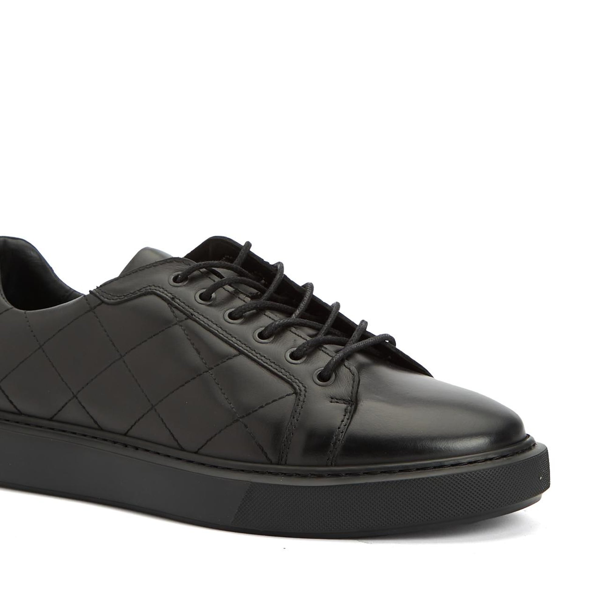 Divarese Erkek Siyah Deri Sneaker