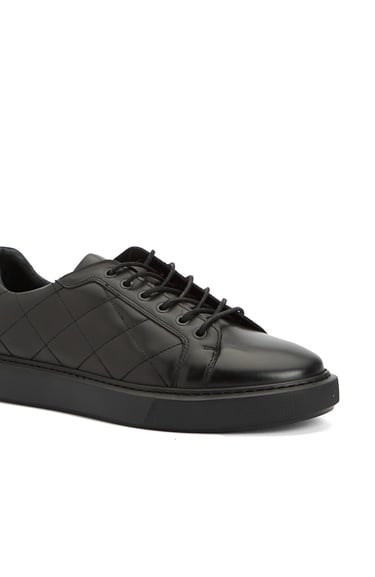  Divarese Erkek Siyah Deri Sneaker
