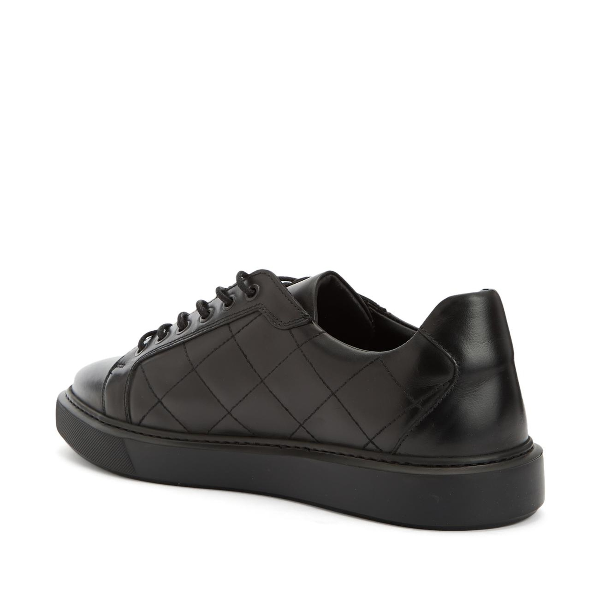 Divarese Erkek Siyah Deri Sneaker