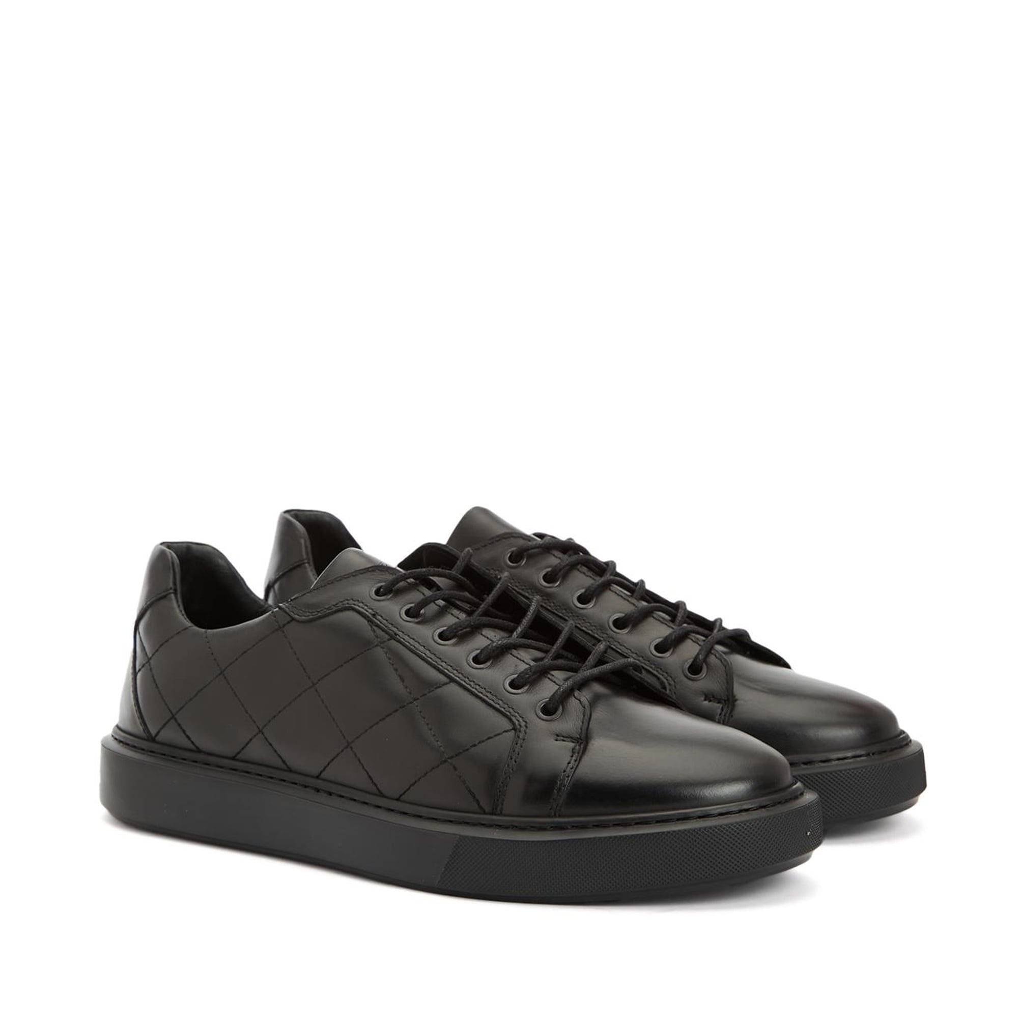 Divarese Erkek Siyah Deri Sneaker