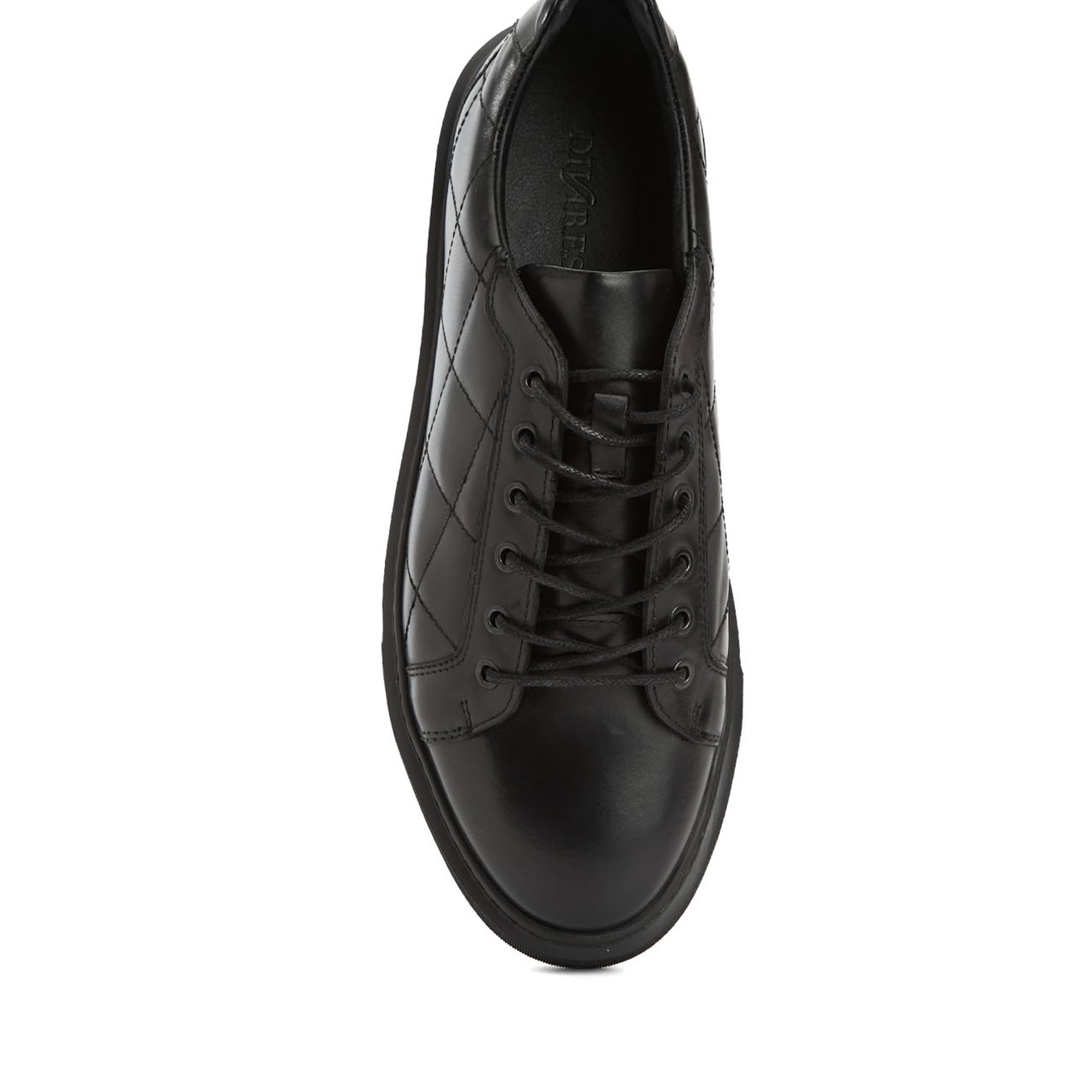 Divarese Erkek Siyah Deri Sneaker