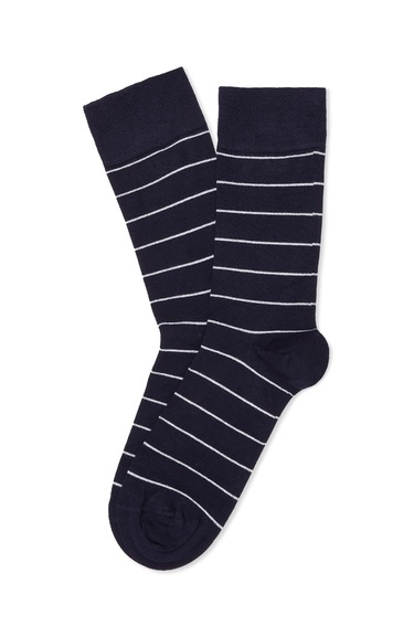  George Hogg Erkek Lacivert Çizgili Bambu Soket Çorap
