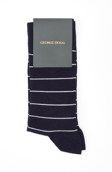  George Hogg Erkek Lacivert Çizgili Bambu Soket Çorap