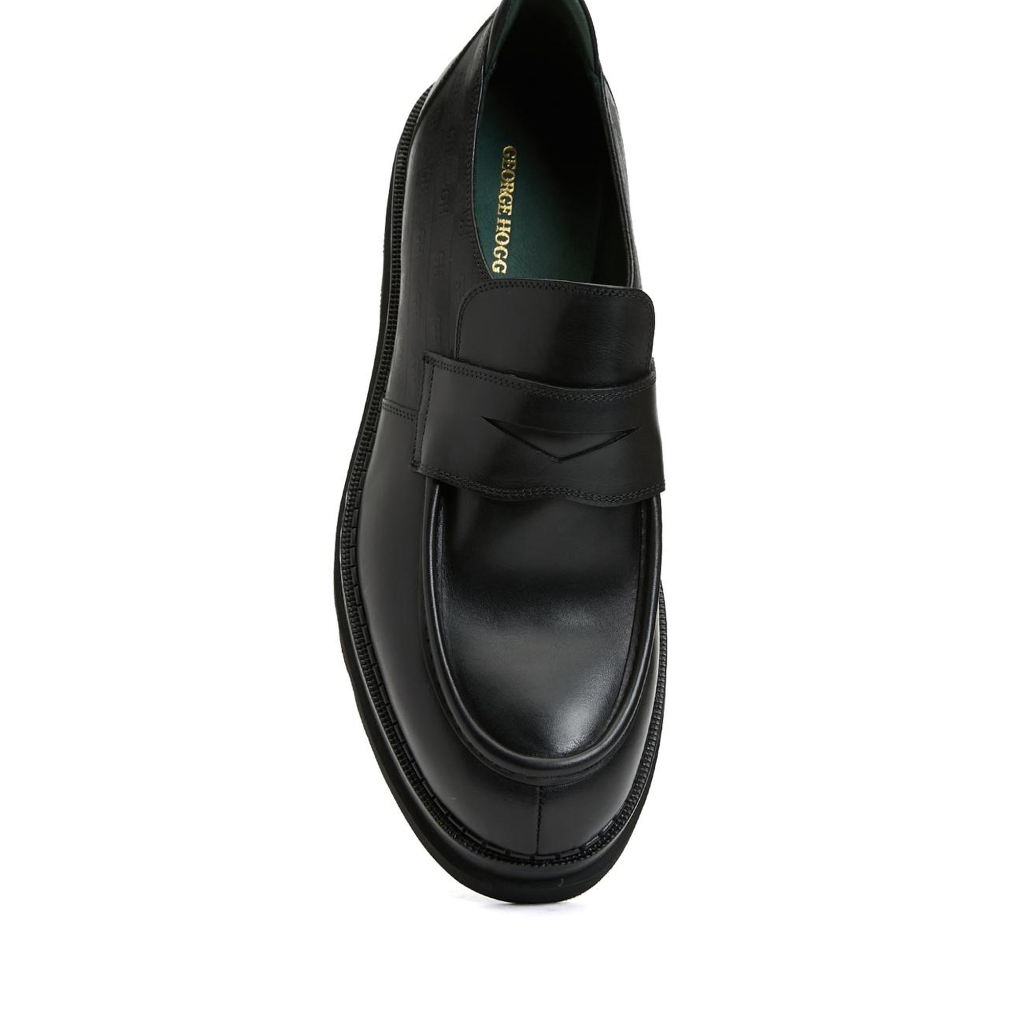 George Hogg Erkek Siyah Deri Loafer