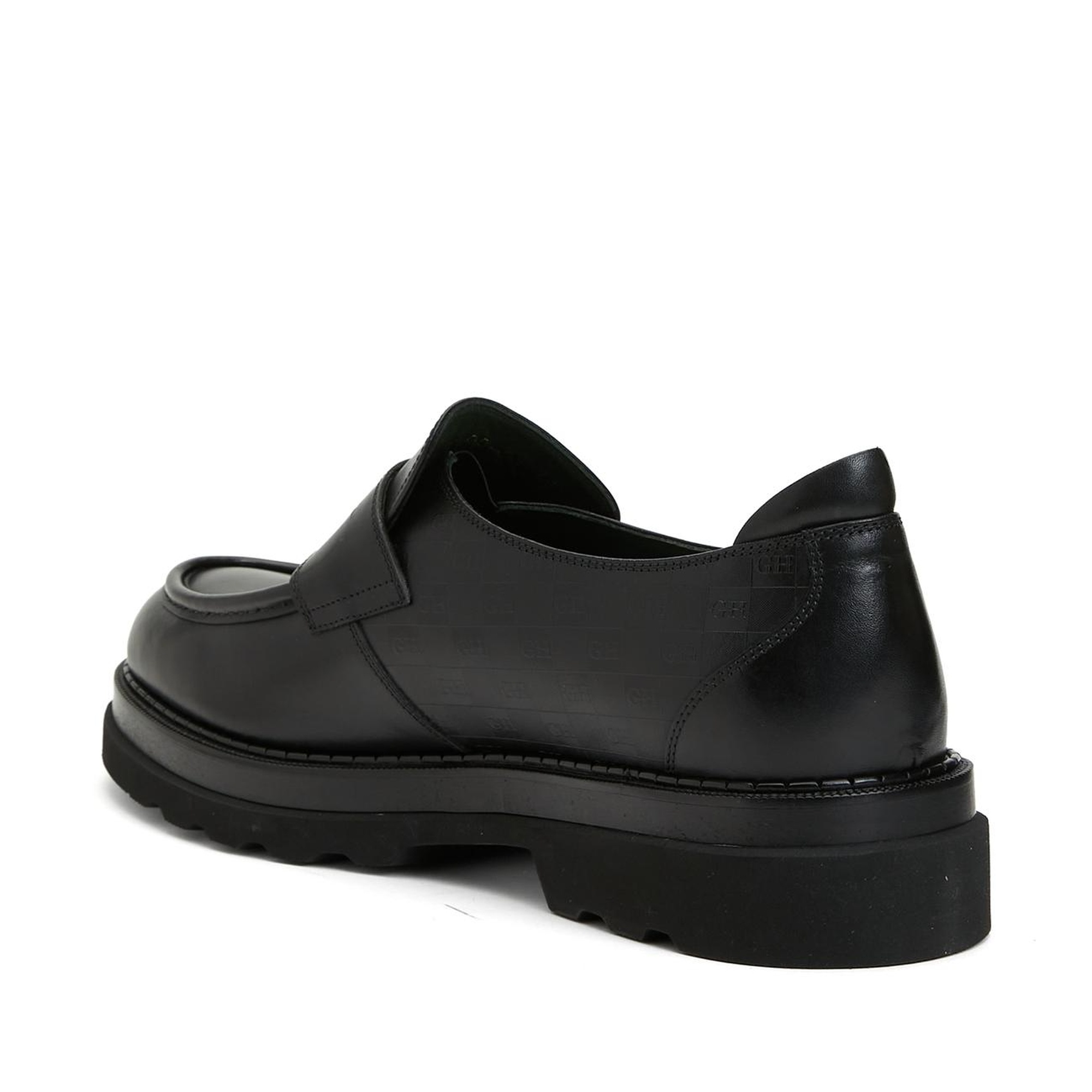 George Hogg Erkek Siyah Deri Loafer