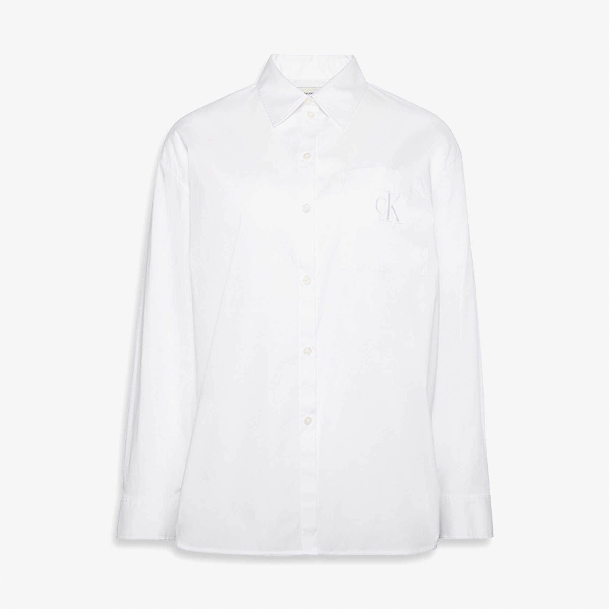 Calvin Klein Poplin Relaxed Kadın Beyaz Gömlek