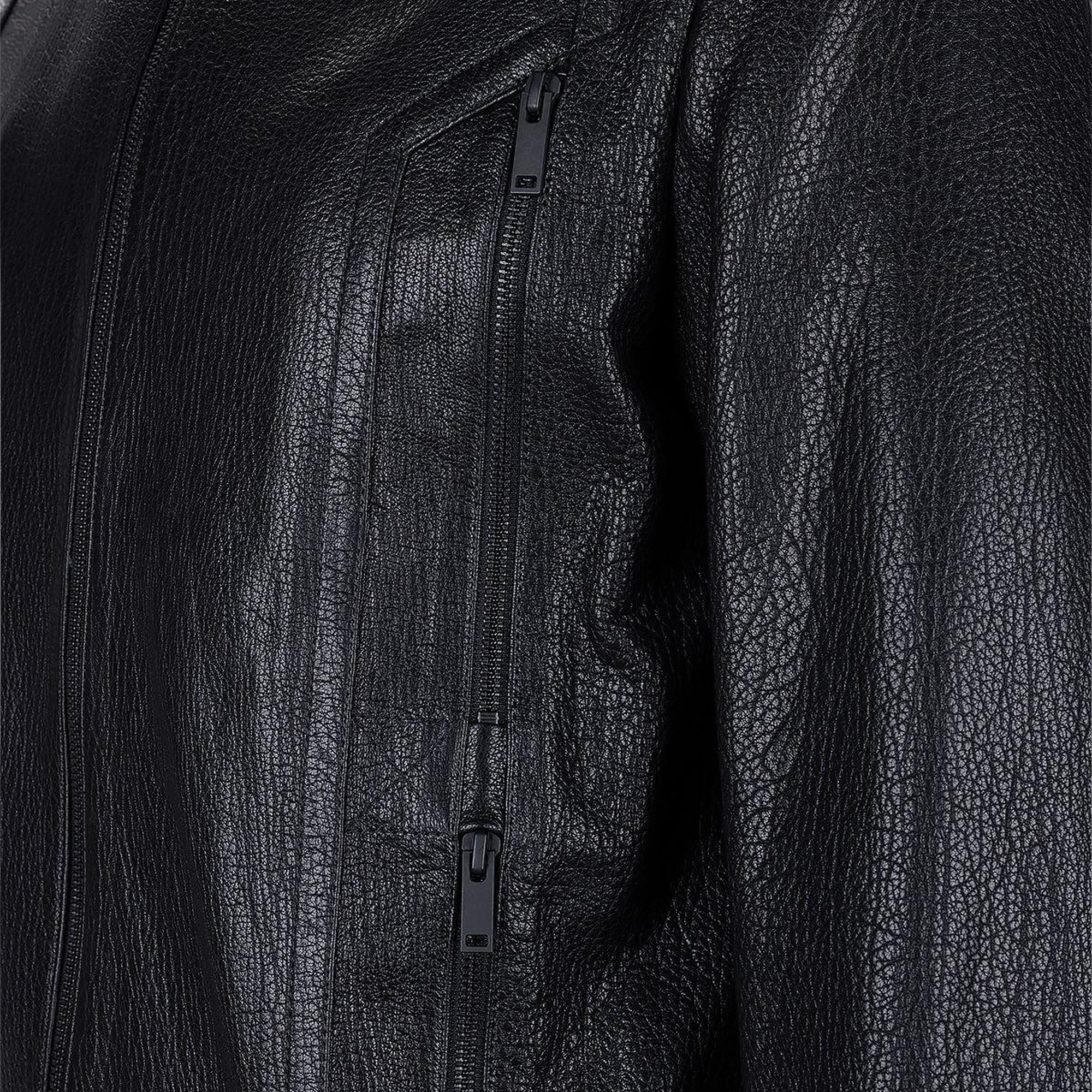 Tamer Tanca Erkek Hakiki Deri Siyah Jumbo Deri Mont