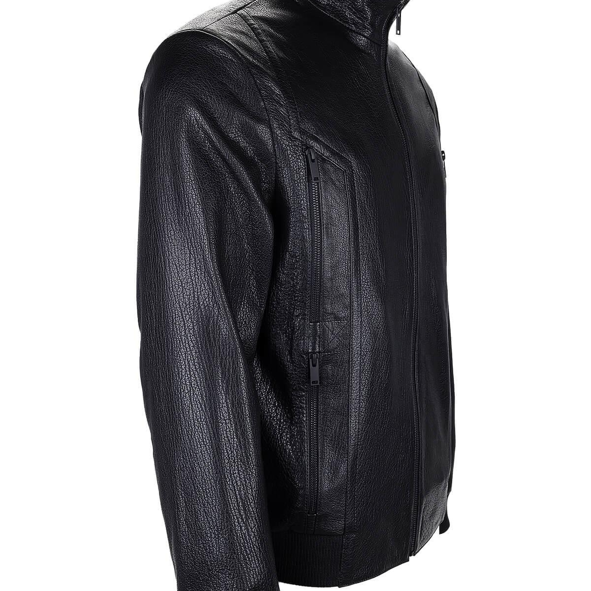 Tamer Tanca Erkek Hakiki Deri Siyah Jumbo Deri Mont