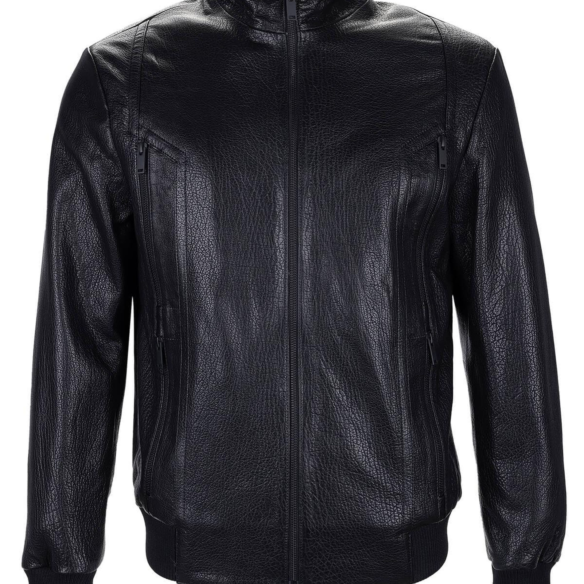 Tamer Tanca Erkek Hakiki Deri Siyah Jumbo Deri Mont