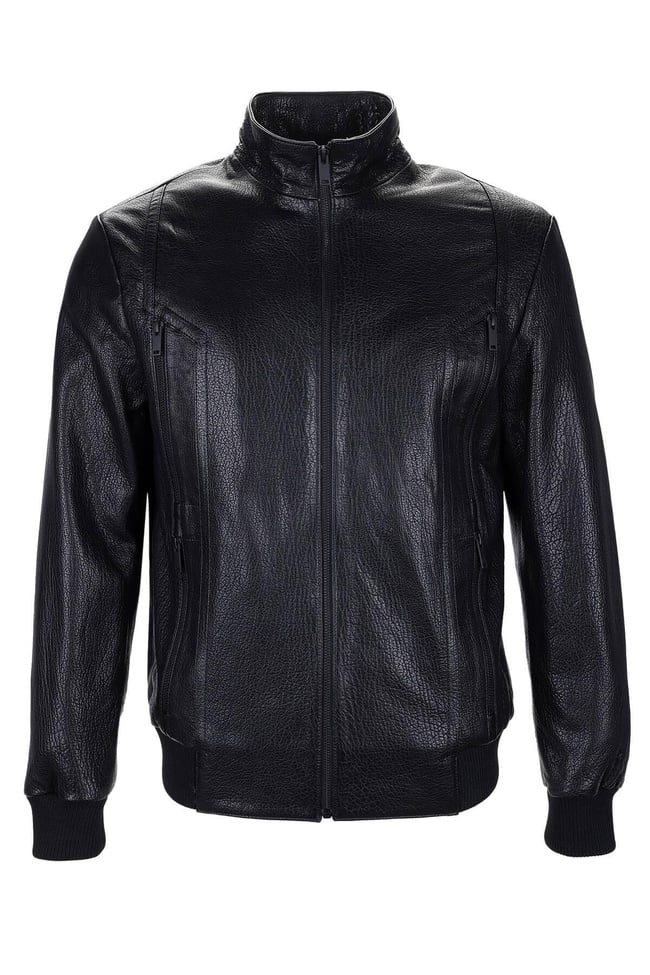  Tamer Tanca Erkek Hakiki Deri Siyah Jumbo Deri Mont