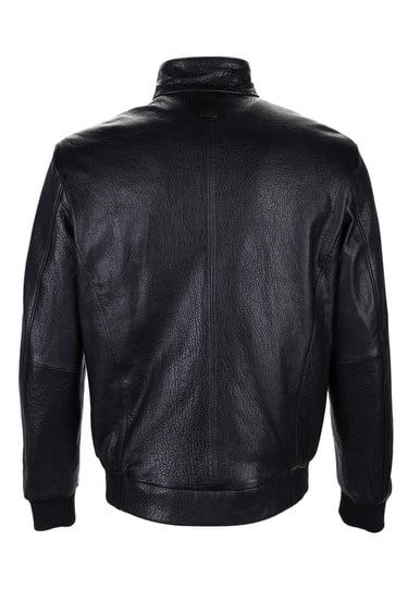  Tamer Tanca Erkek Hakiki Deri Siyah Jumbo Deri Mont