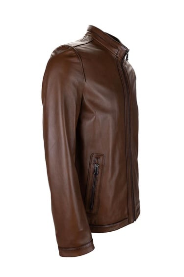  Tamer Tanca Erkek Hakiki Deri Kestane Deri Mont