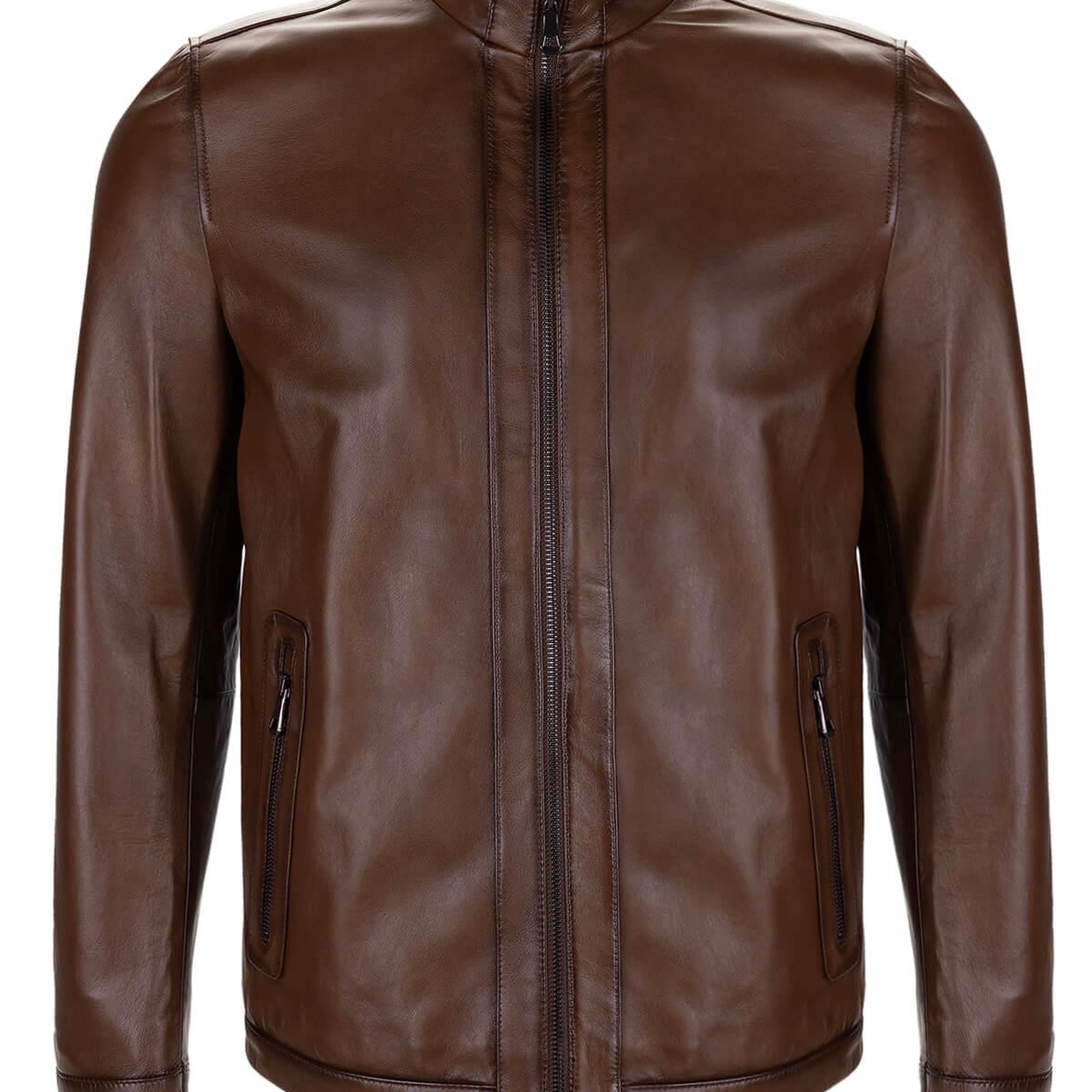 Tamer Tanca Erkek Hakiki Deri Kestane Deri Mont