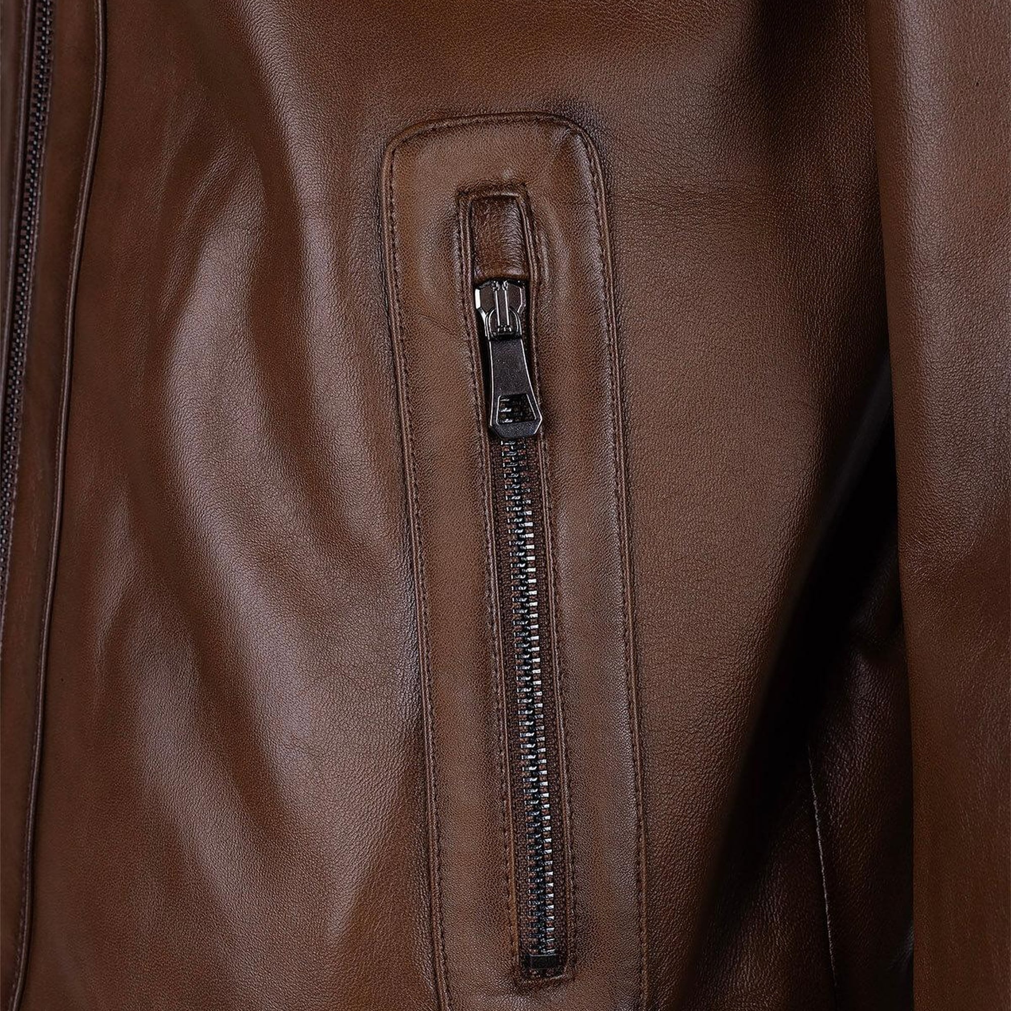 Tamer Tanca Erkek Hakiki Deri Kestane Deri Mont