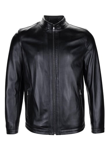  Tamer Tanca Erkek Hakiki Deri Siyah Deri Deri Mont