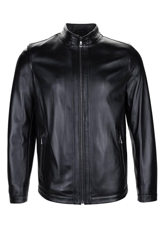  Tamer Tanca Erkek Hakiki Deri Siyah Deri Deri Mont