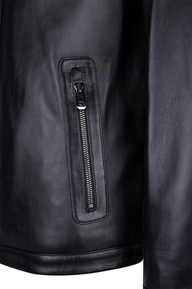  Tamer Tanca Erkek Hakiki Deri Siyah Deri Deri Mont