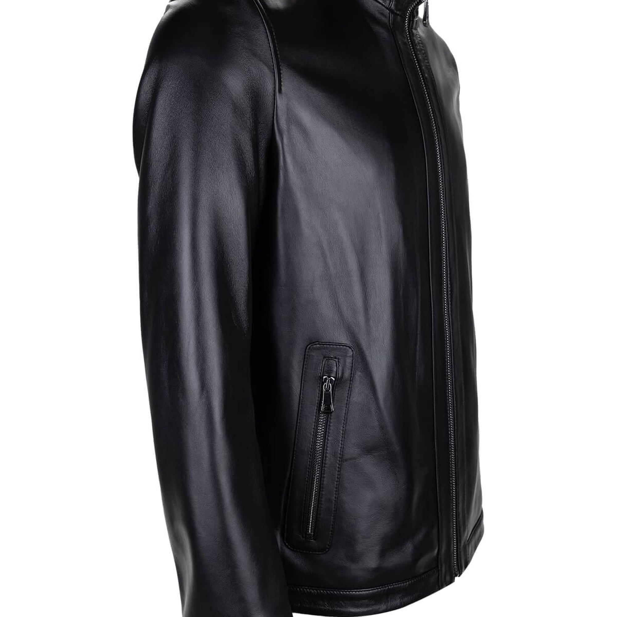 Tamer Tanca Erkek Hakiki Deri Siyah Deri Deri Mont