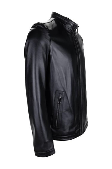  Tamer Tanca Erkek Hakiki Deri Siyah Deri Deri Mont