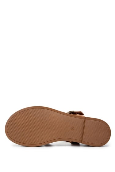  Tamer Tanca Kadın Hakiki Deri Taba/Rose Topuklu Sandalet