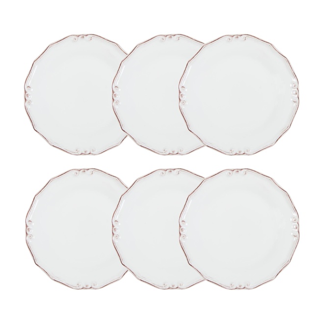  EKRU 6 LI SERVİS TABAĞI SETİ - 25 CM