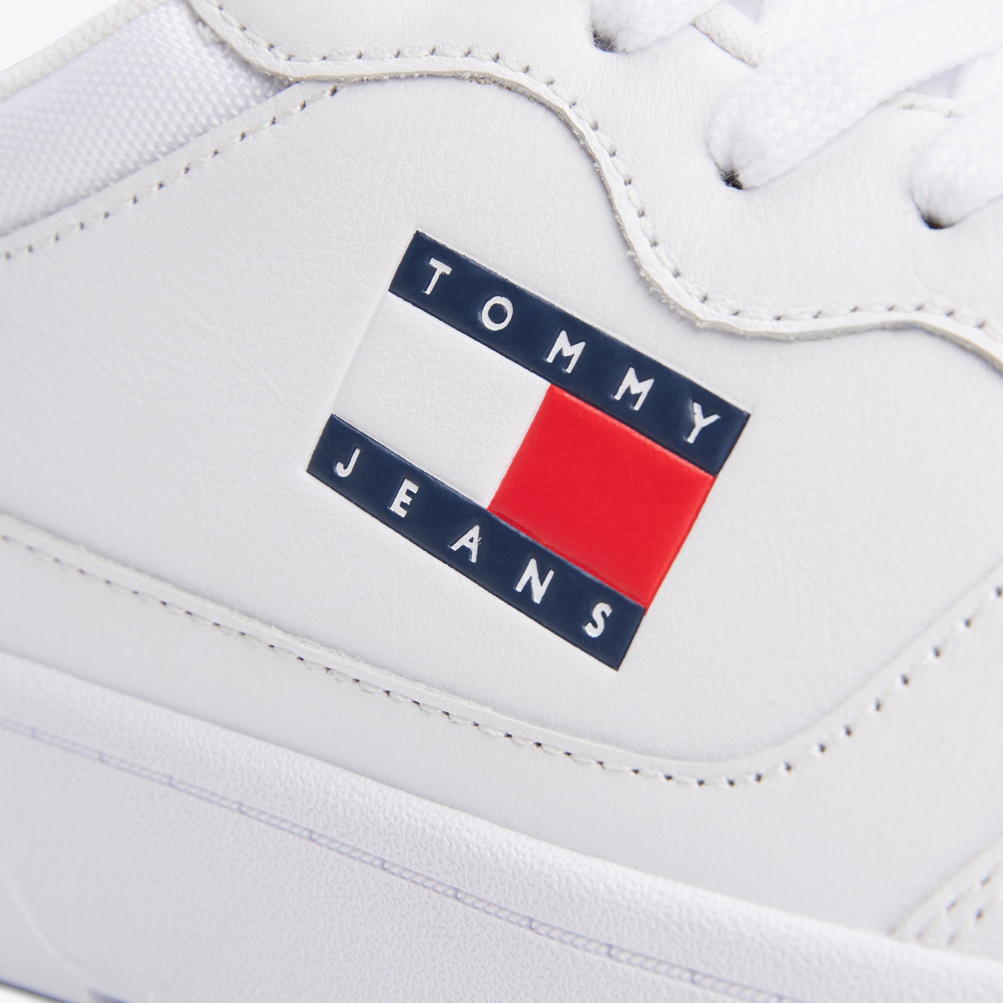 Tommy Hilfiger Jeans Cupsole Leather Erkek Beyaz Spor Ayakkabı