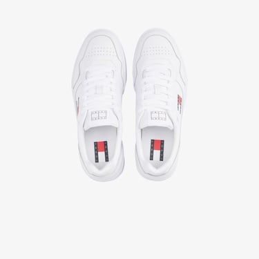  Tommy Hilfiger Jeans Cupsole Leather Erkek Beyaz Spor Ayakkabı