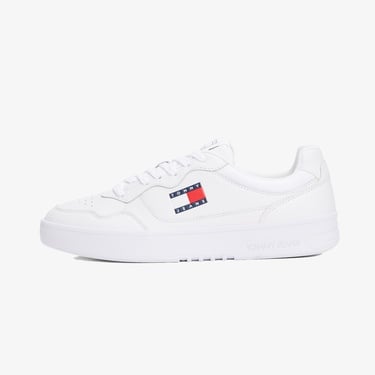  Tommy Hilfiger Jeans Cupsole Leather Erkek Beyaz Spor Ayakkabı