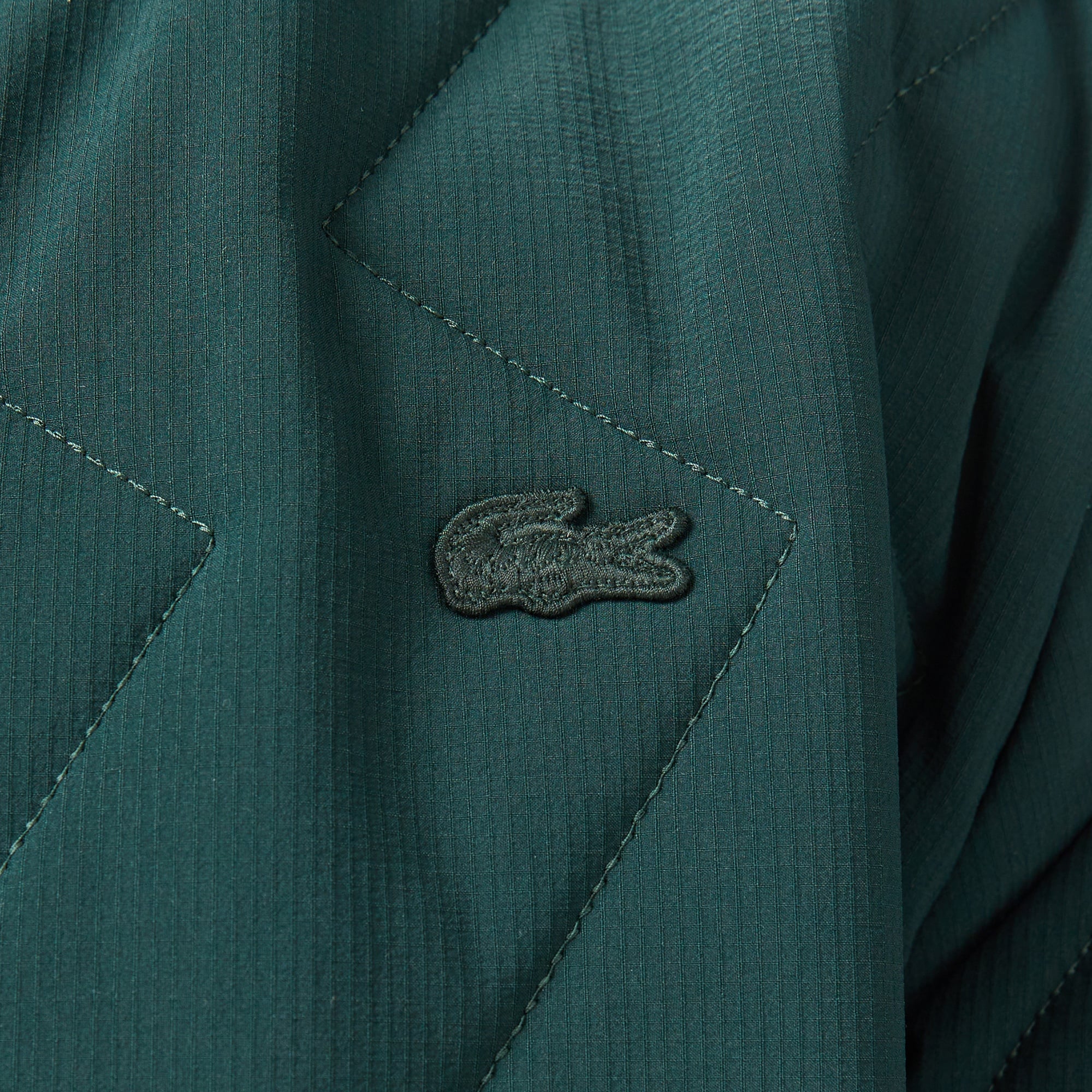 Lacoste Erkek Dik Yaka Kapitone Koyu Yeşil Mont