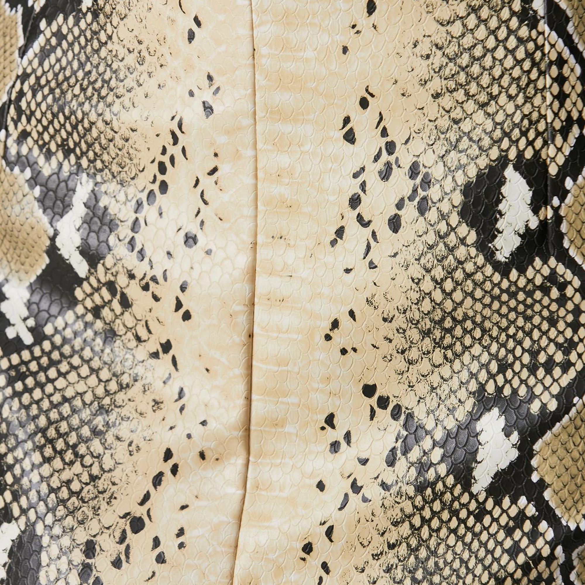 Network Kadın Haki Desenli Suni Deri Midi Etek