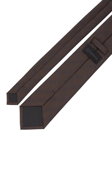  Network Erkek Kahverengi Desenli Kravat