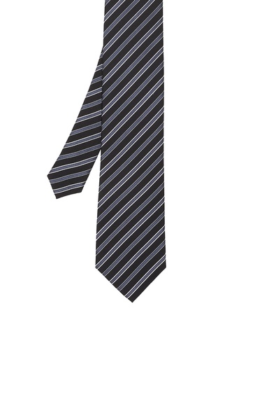  Network Erkek Siyah Çizgili İpek Kravat