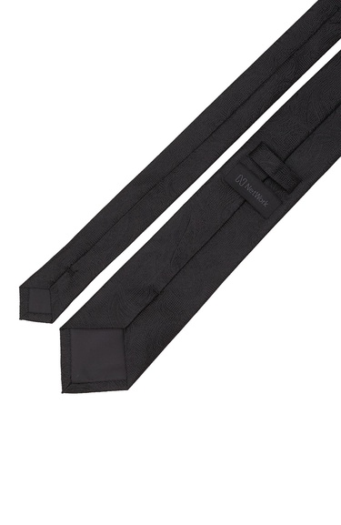  Network Erkek Siyah Şal Desenli İpek Kravat