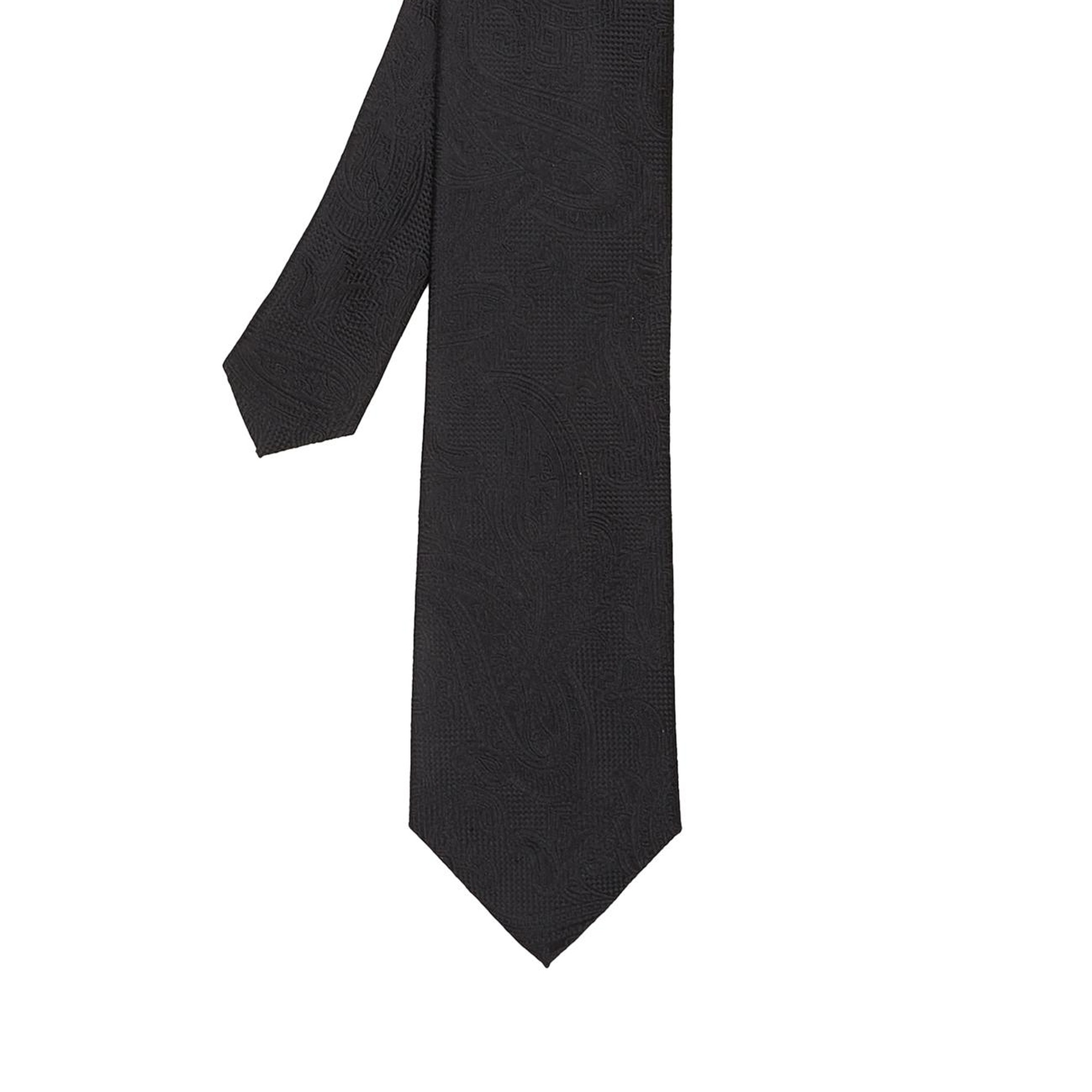 Network Erkek Siyah Şal Desenli İpek Kravat