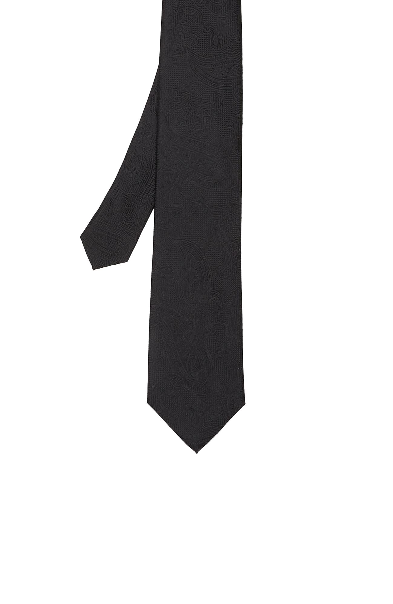  Network Erkek Siyah Şal Desenli İpek Kravat