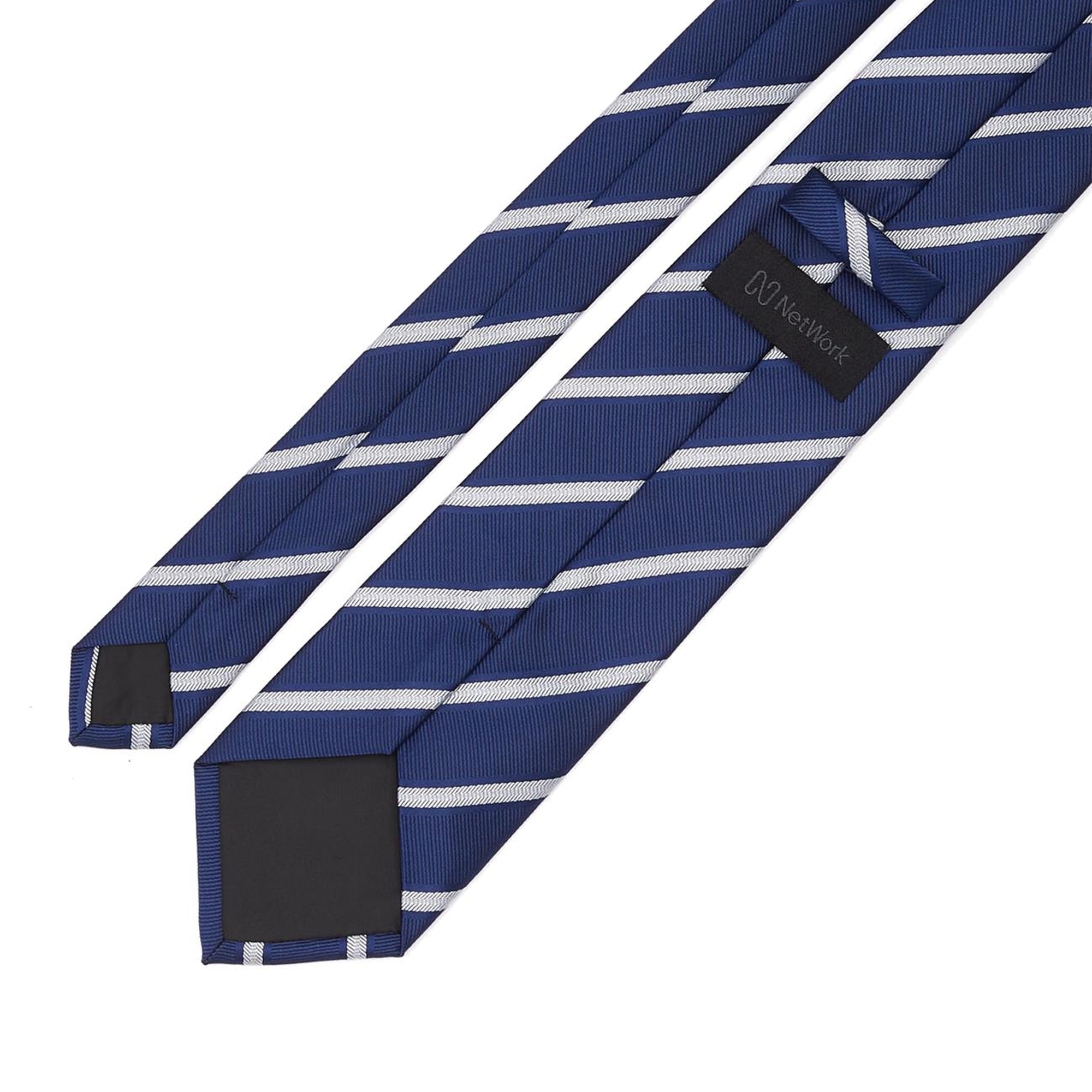 Network Erkek Lacivert Çizgili Kravat
