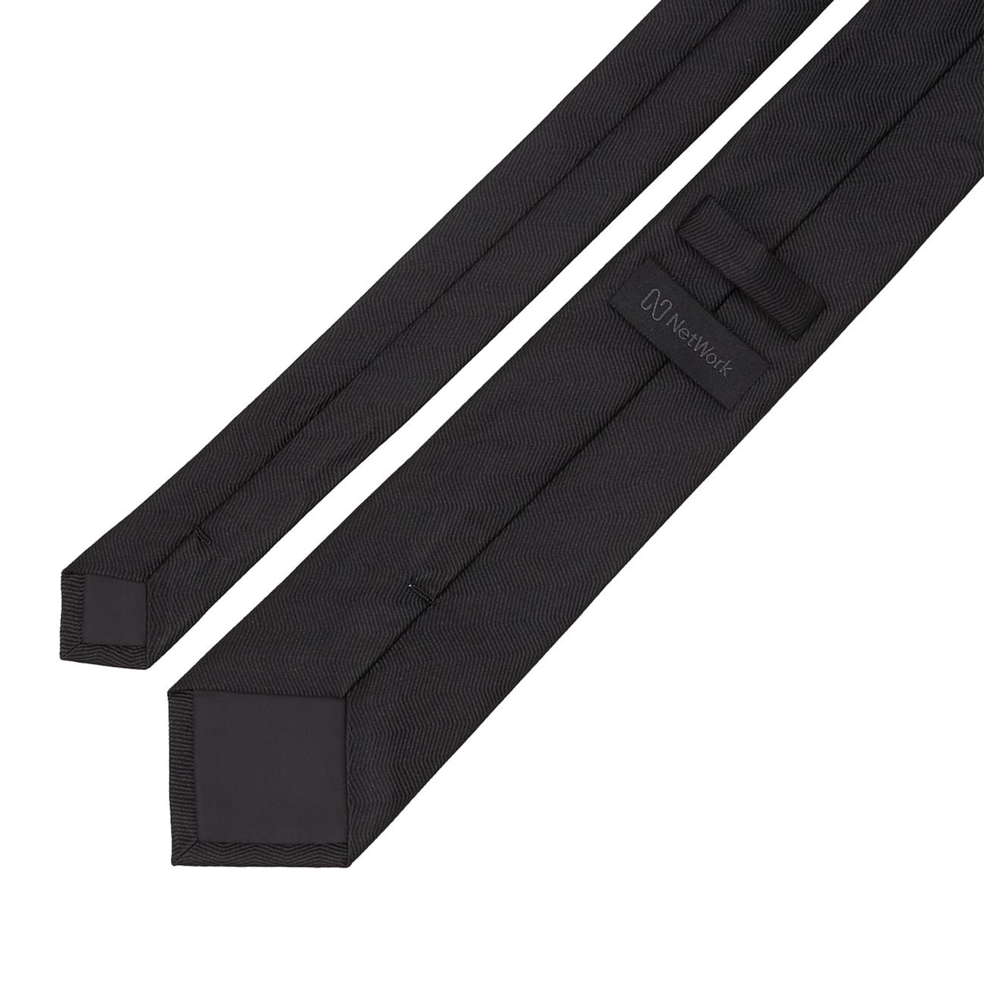 Network Erkek Siyah Desenli İpek Kravat