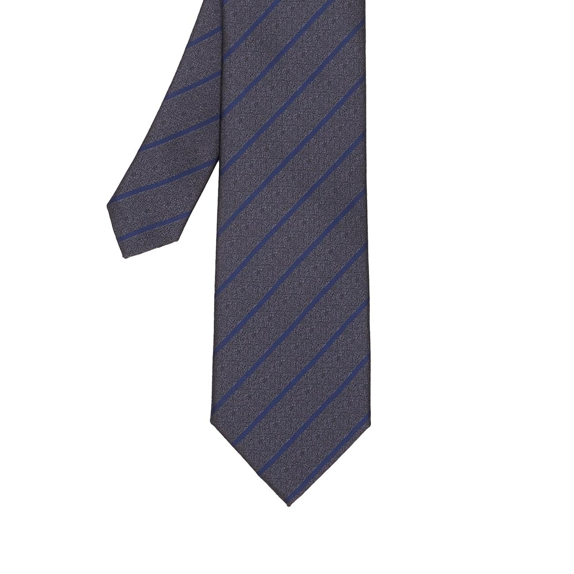 Network Erkek Gri Çizgili Kravat