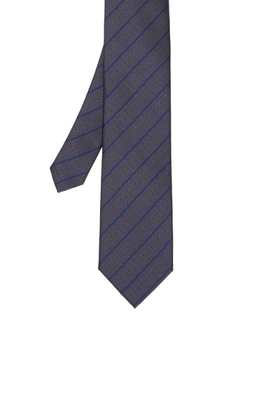  Network Erkek Gri Çizgili Kravat