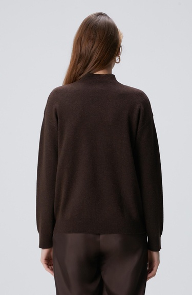  Network Kadın Kahverengi Yün Karışımlı Triko Kazak