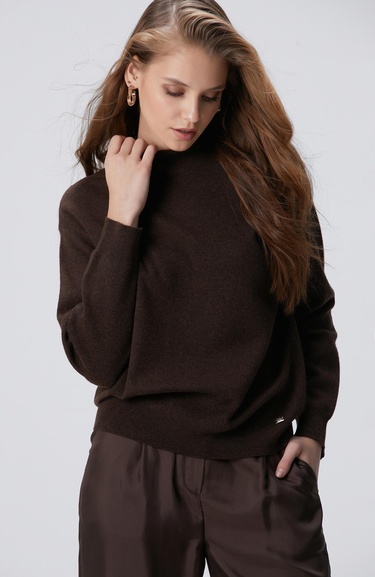  Network Kadın Kahverengi Yün Karışımlı Triko Kazak