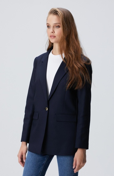  Network Kadın Lacivert blazer Ceket