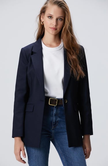  Network Kadın Lacivert blazer Ceket