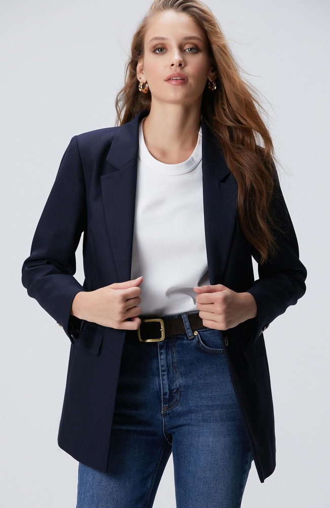  Network Kadın Lacivert blazer Ceket