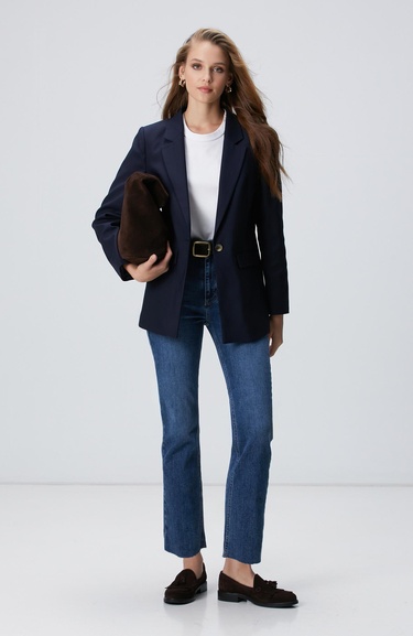  Network Kadın Lacivert blazer Ceket