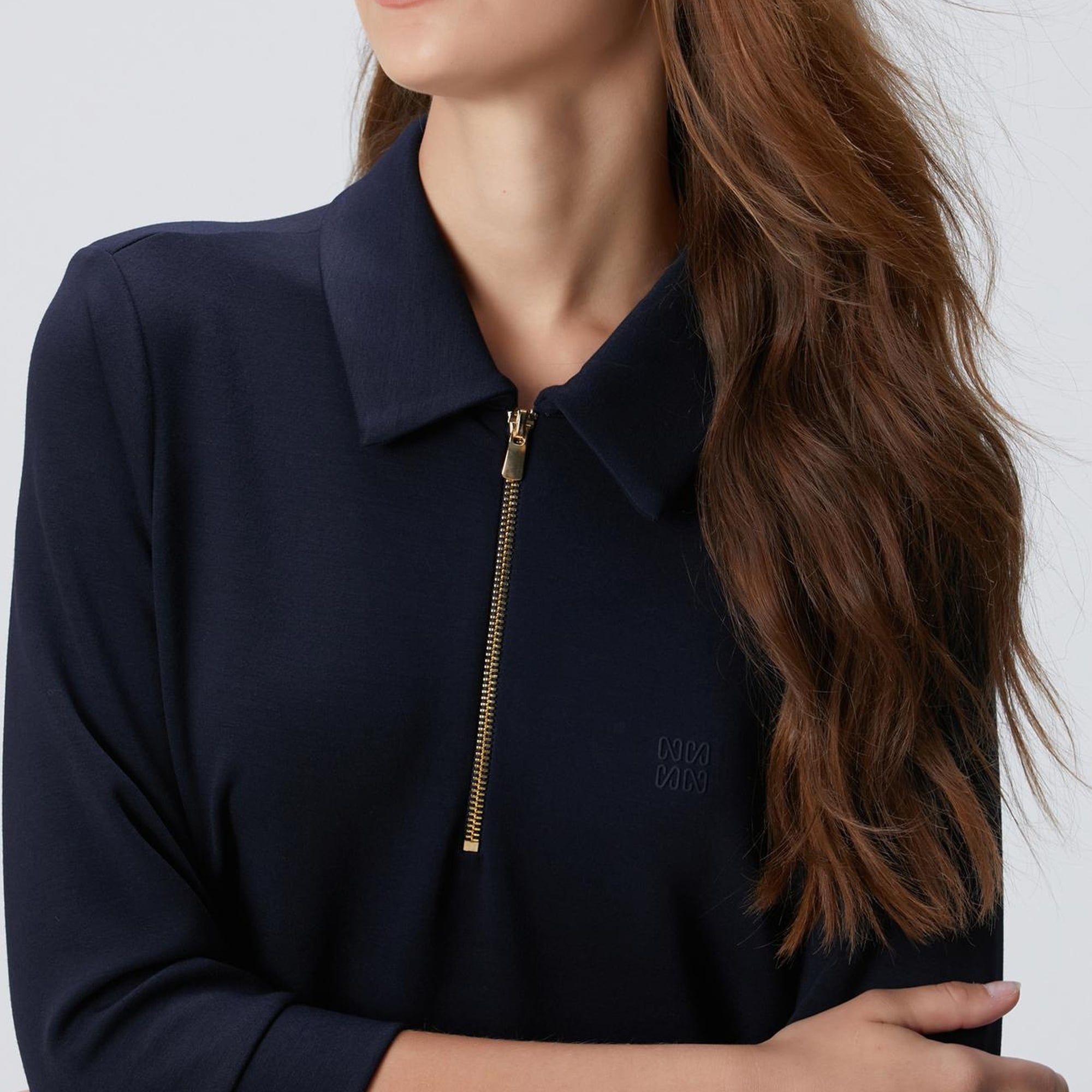 Network Kadın Lacivert Polo Örme Elbise