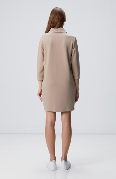  Network Kadın Vizon Polo Örme Elbise