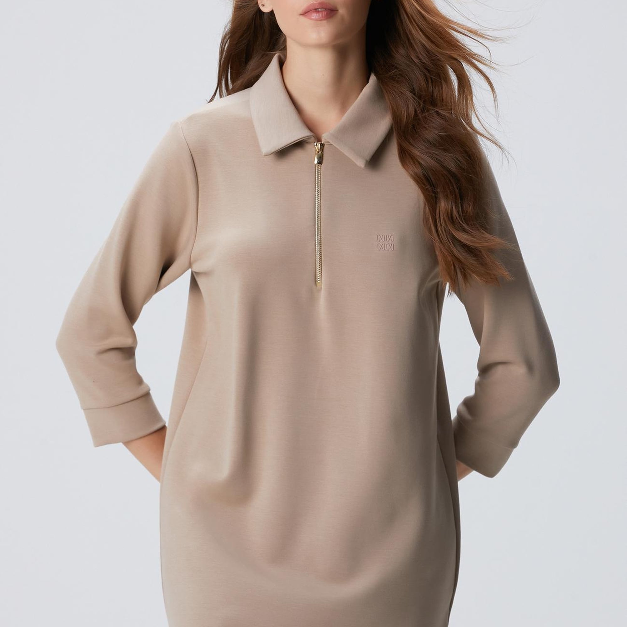 Network Kadın Vizon Polo Örme Elbise