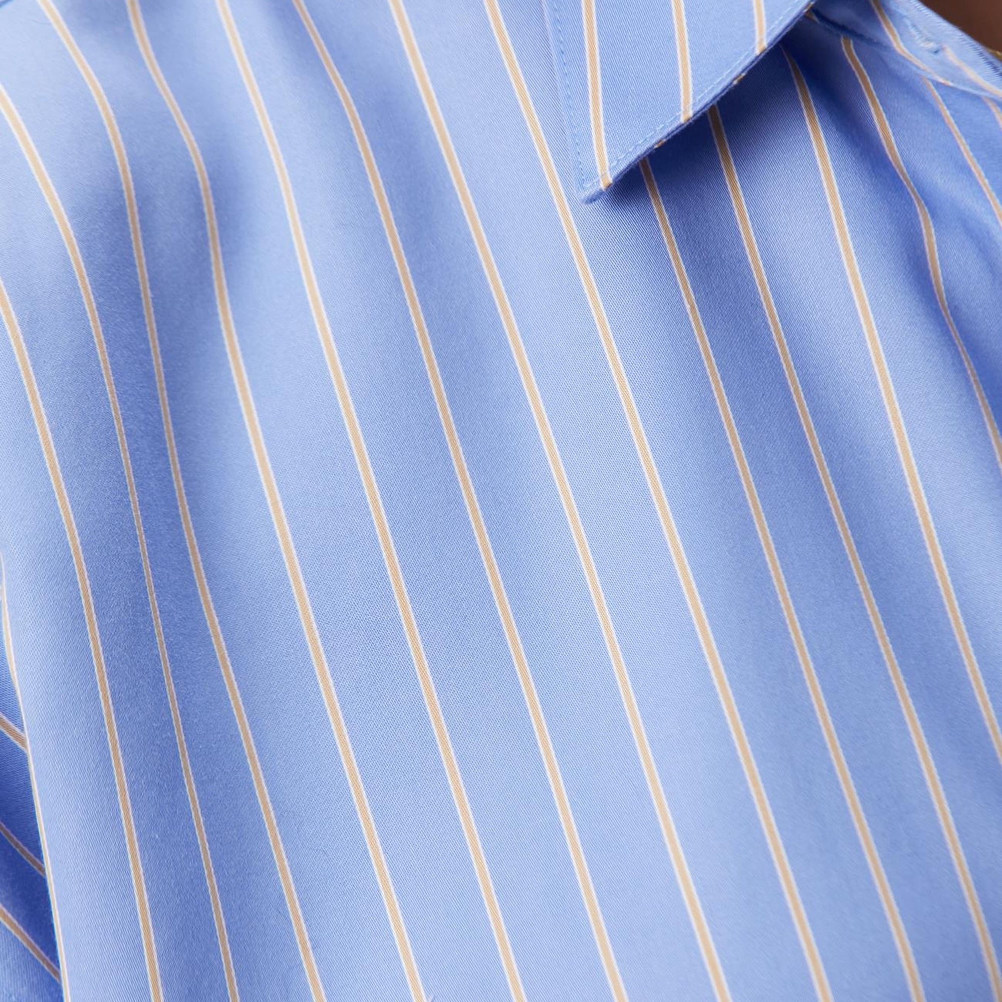 Network Kadın Mavi Bej Çizgili Non Iron Gömlek